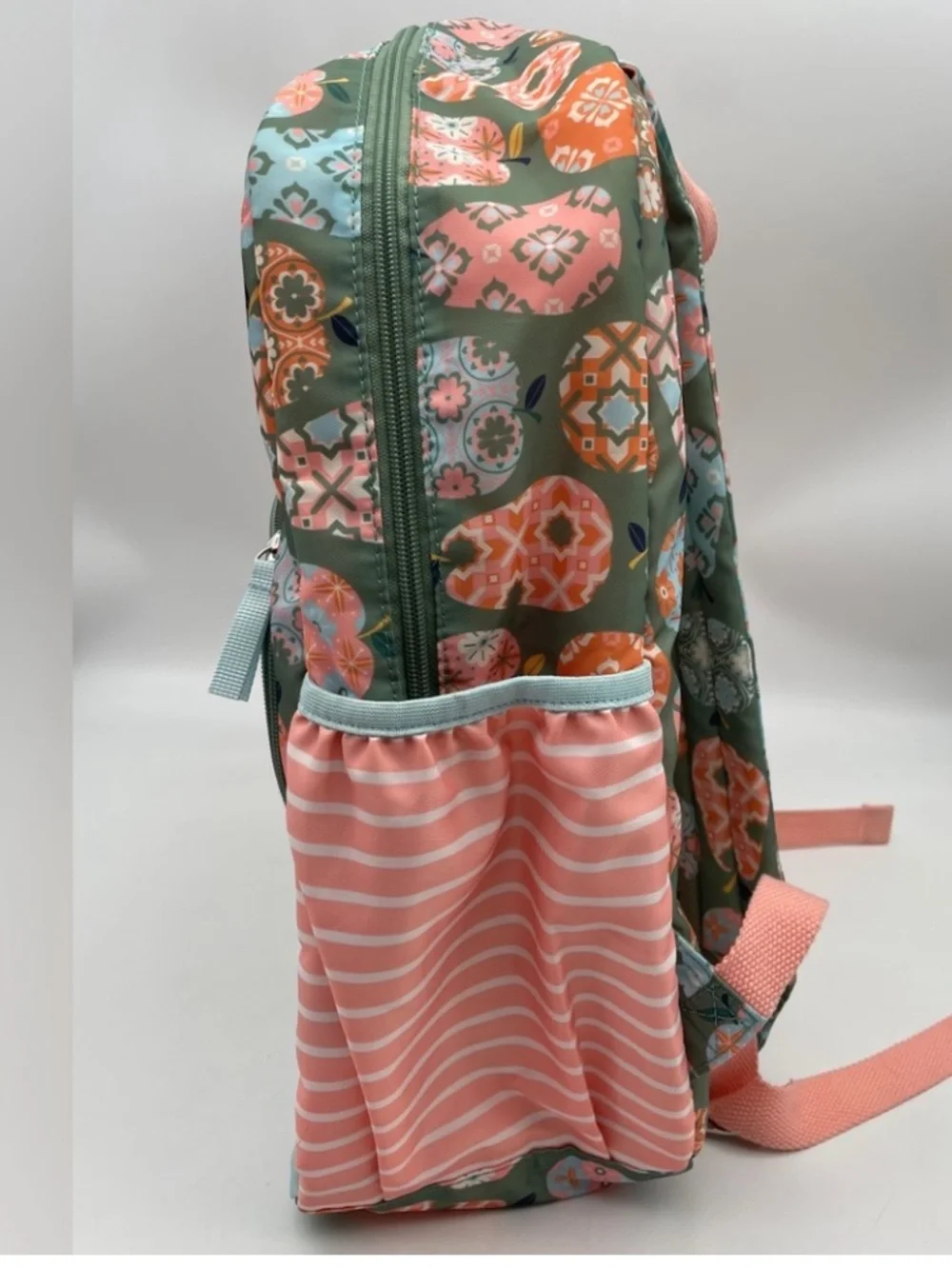 Matilda Jane Cece Apple Print Backpack with Coral & Mint Apple Print NWOT